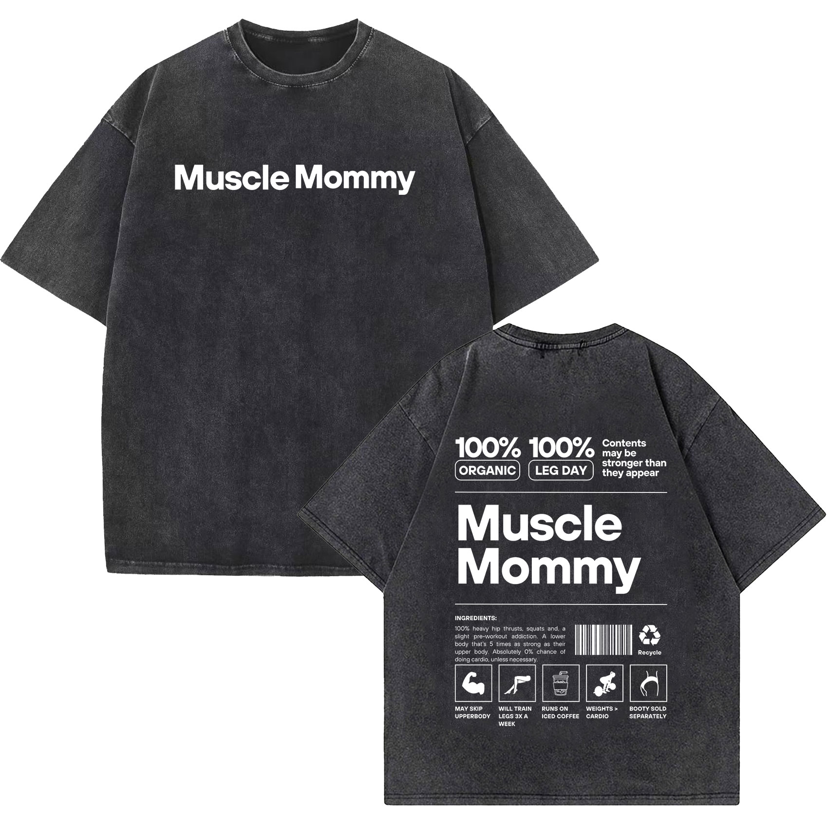 Nutrition For Fitness And Sports - Kaos Lengan Pendek Vintage Acid Washed