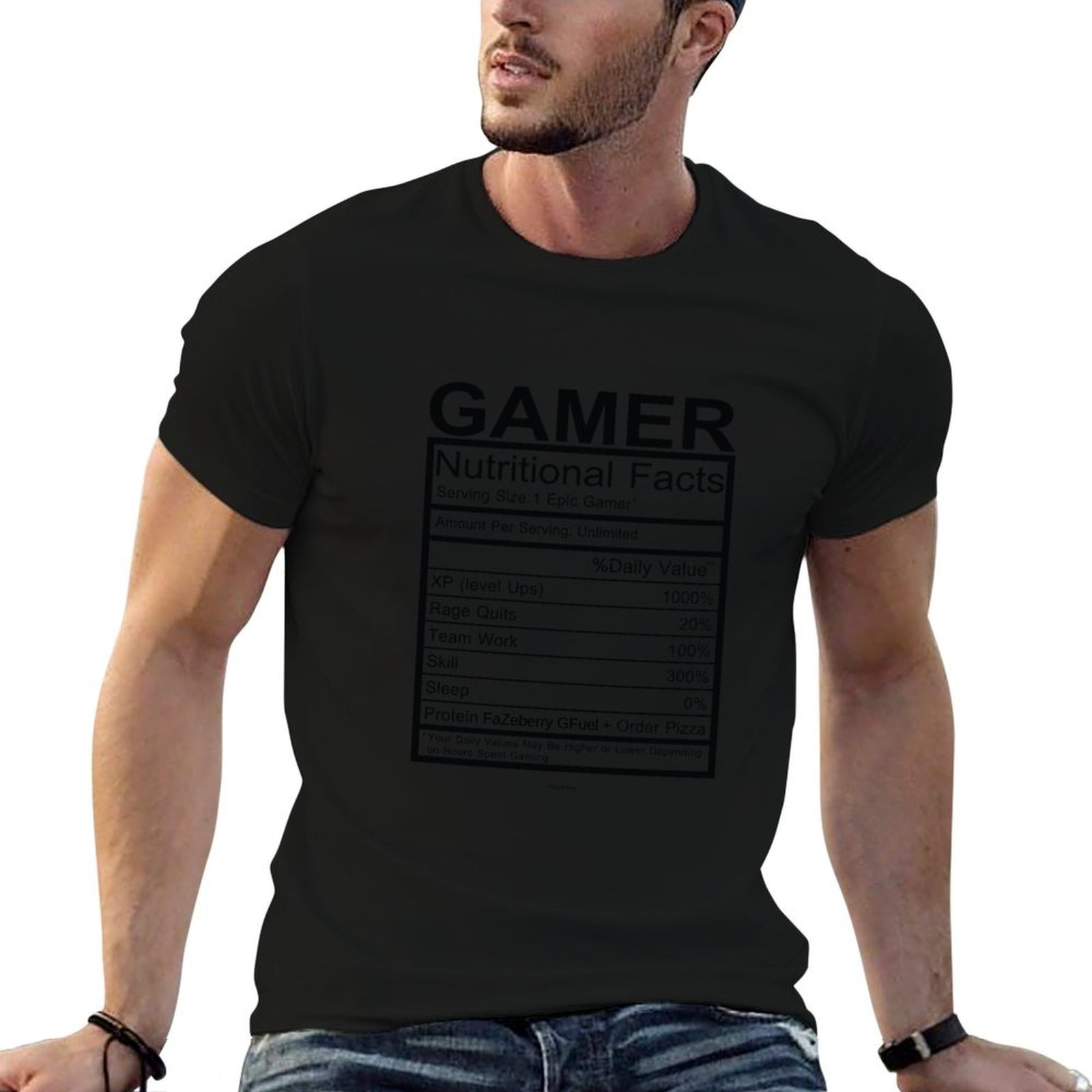 Nutrition And Fitness - T-Shirt Bagan Fakta Nutrisi Gamer, Atasan