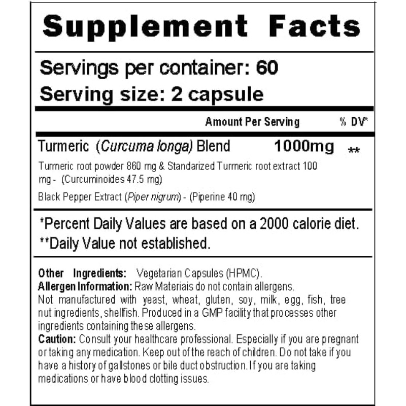 Kapsul Kunyit 1000mg Mengandun - Turmeric Curcumin Capsule ulasan dan harga
