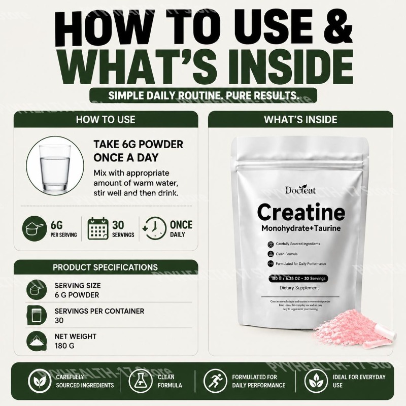 Docteat Creatine Monohydrate+T - Creatine Monohydrate Powder ulasan dan harga